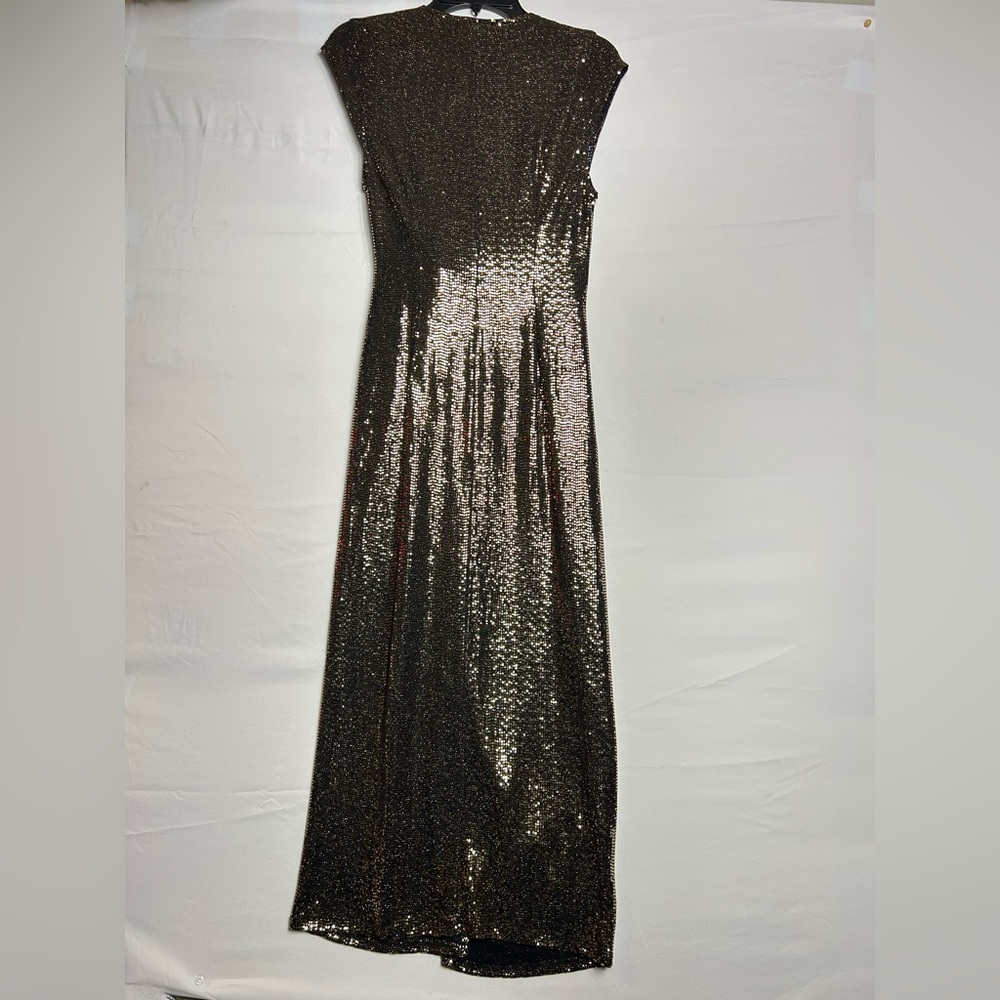 JM Studio by John Meyer Dress Long Gold Sequin Party Wedding Size 6 - Picture 3 of 11